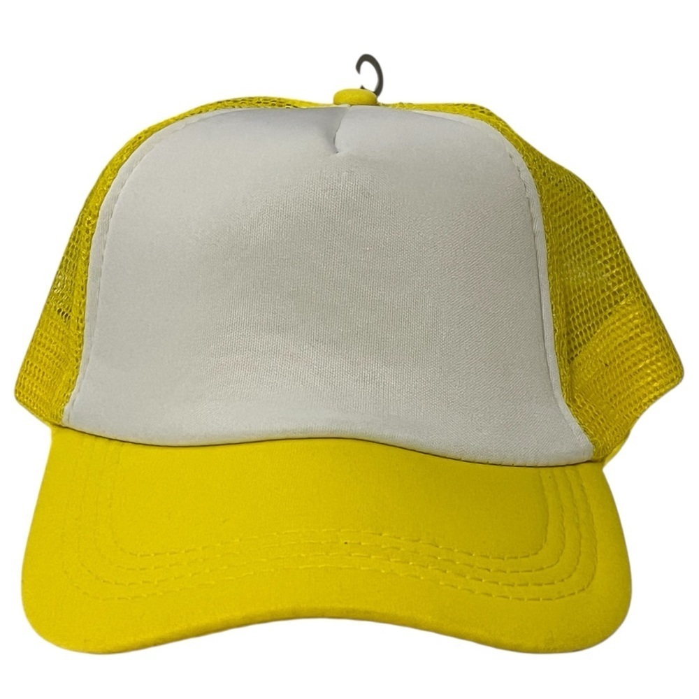 Vibrant Yellow and White Adjustable Trucker Hat
